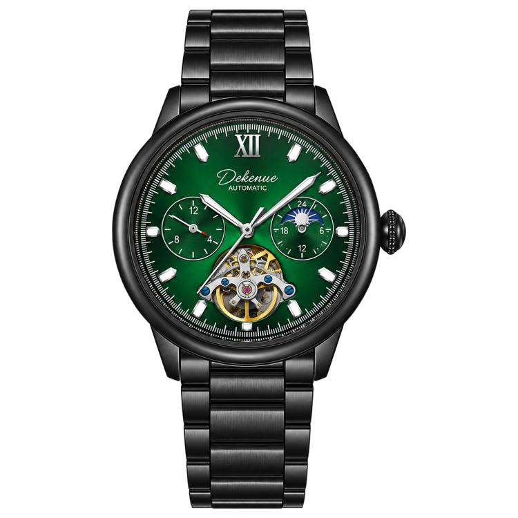 Dulunwe 6049B Ballon Bleu Tourbillon Men Automatic Mechanical Watch — Brown Steel Strip