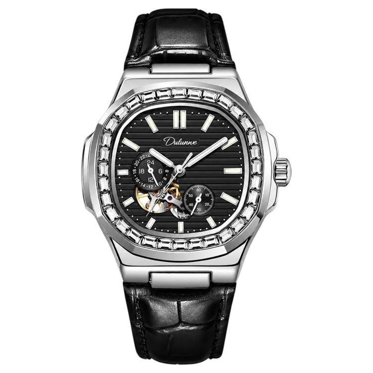 Dulunwe 6043A Nautilus Men Automatic Mechanical Watch — Black Steel Strip