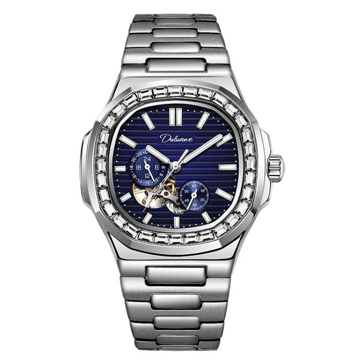 Dulunwe 6043A Nautilus Men Automatic Mechanical Watch — Gold Leather Strip