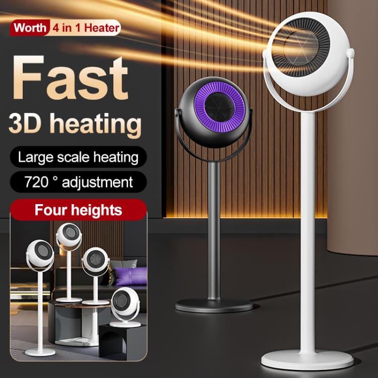 Home Use Heating Warmer Adjustable Electric Heater — Black