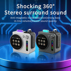 Portable 360 Stereo Sound RGB Light Bluetooth Speaker with Display — White