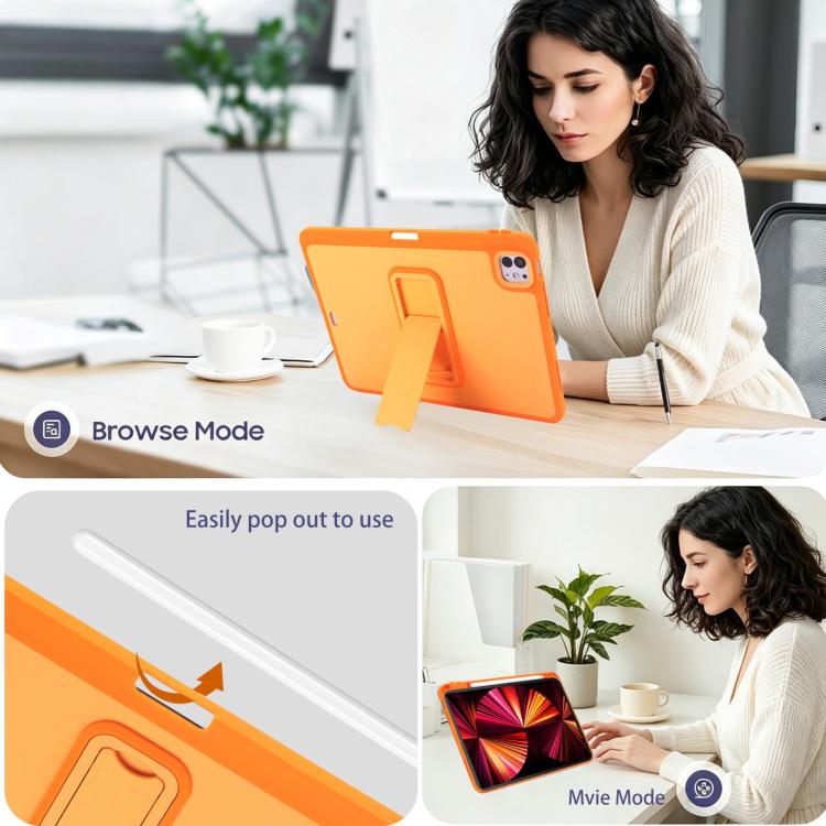 Color Contrast TPU Tablet Case with Holder & Pen Slot