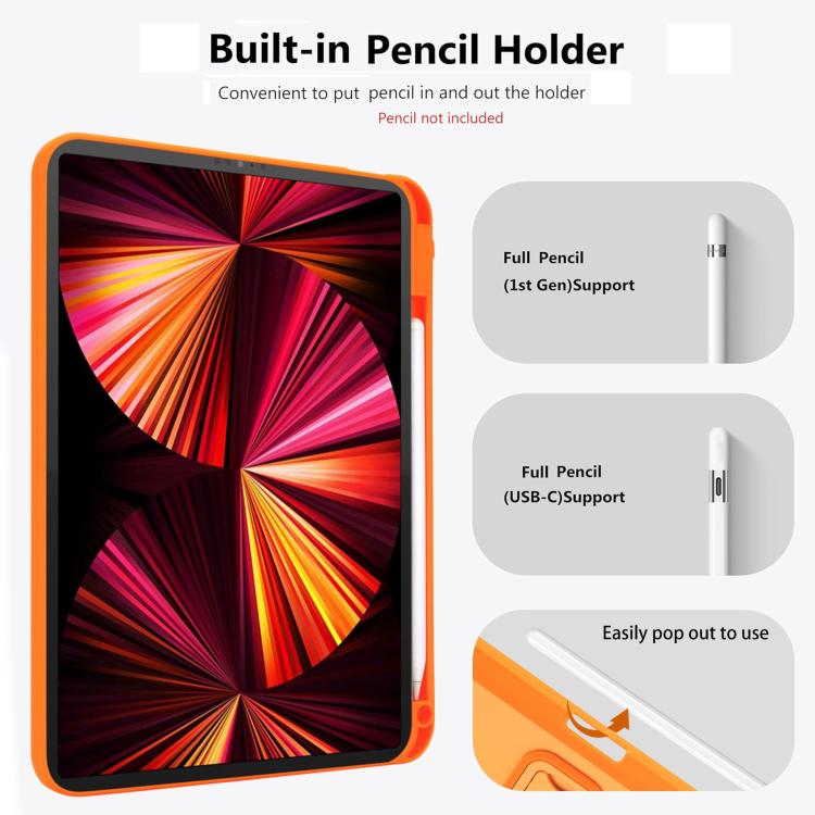 Color Contrast TPU Tablet Case with Holder & Pen Slot