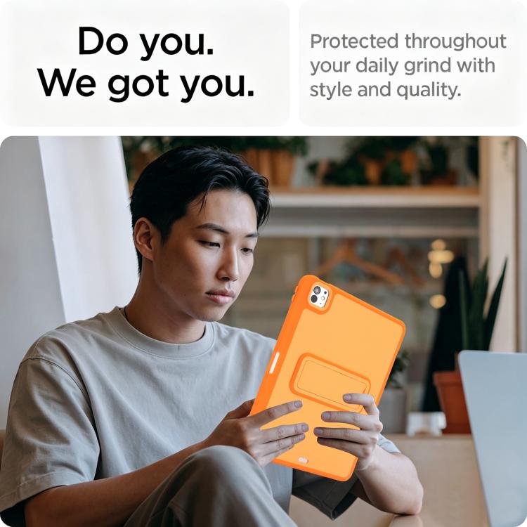 Color Contrast TPU Tablet Case with Holder & Pen Slot