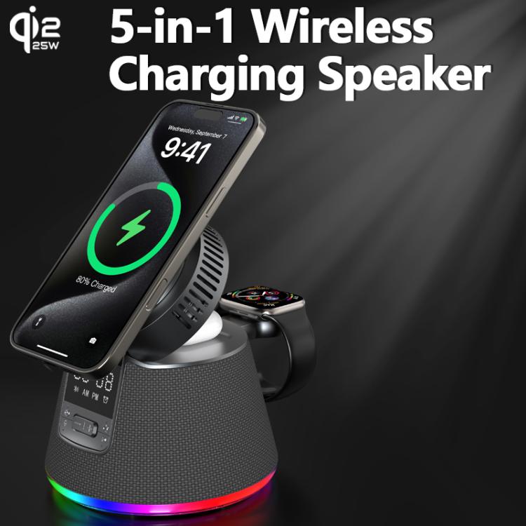 C67 Qi2 25W 5 in 1 Wireless Charging Bluetooth Speaker — view 12