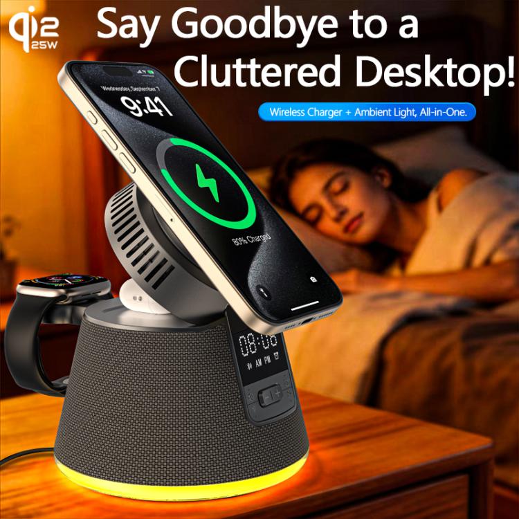 C67 Qi2 25W 5 in 1 Wireless Charging Bluetooth Speaker — view 4