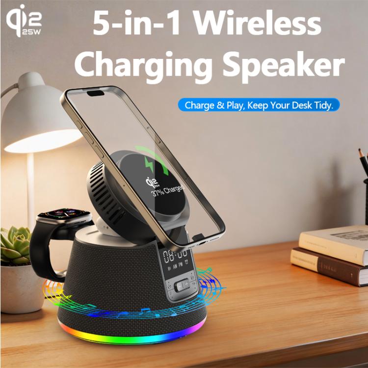 C67 Qi2 25W 5 in 1 Wireless Charging Bluetooth Speaker — view 6