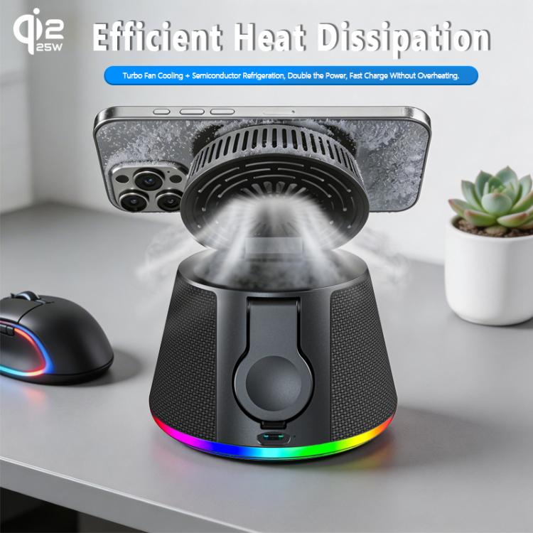C67 Qi2 25W 5 in 1 Wireless Charging Bluetooth Speaker — view 8