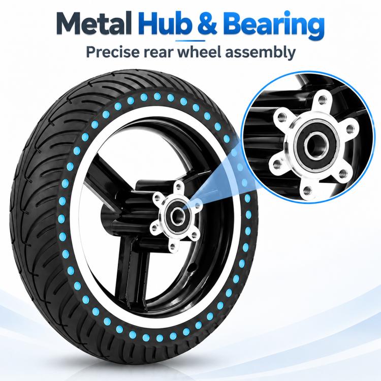 Internal Honeycomb Solid Tire Driven Dots Rear Wheel Hub for KUGOO M4 / M4 Pro