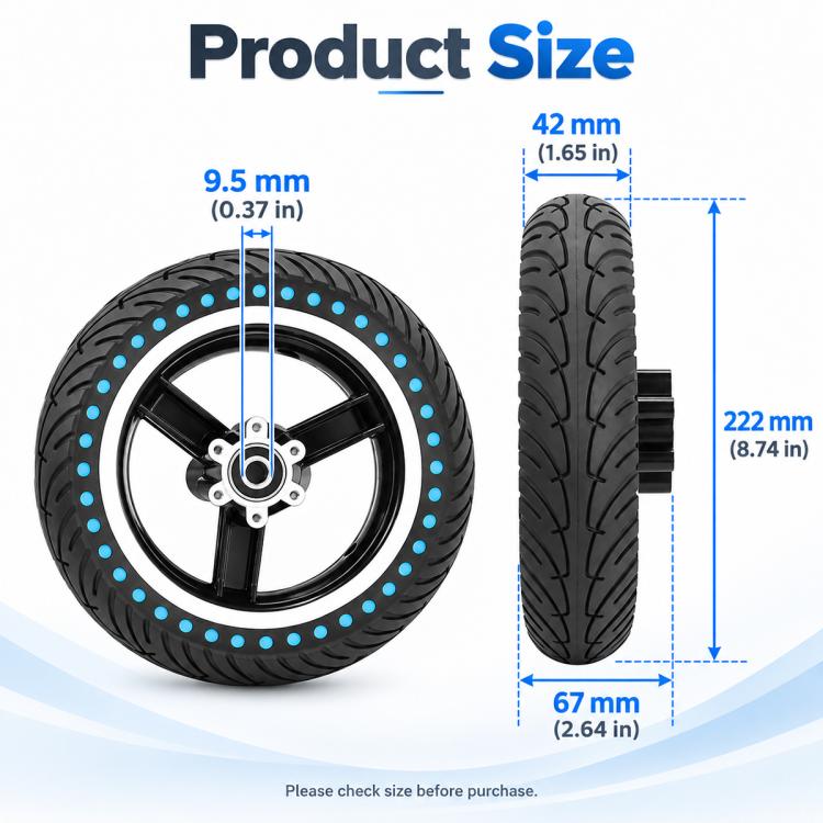 Internal Honeycomb Solid Tire Driven Dots Rear Wheel Hub for KUGOO M4 / M4 Pro