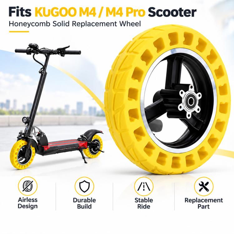 10 inch External Honeycomb Solid Tire Driven Rear Wheel Hub for KUGOO M4 / M4 Pro