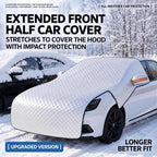 Extended Hood Snow Cover Front Half Cover Car Windshield Snow Shield with 6 Straps