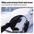 Extended Hood Snow Cover Front Half Cover Car Windshield Snow Shield with 6 Straps