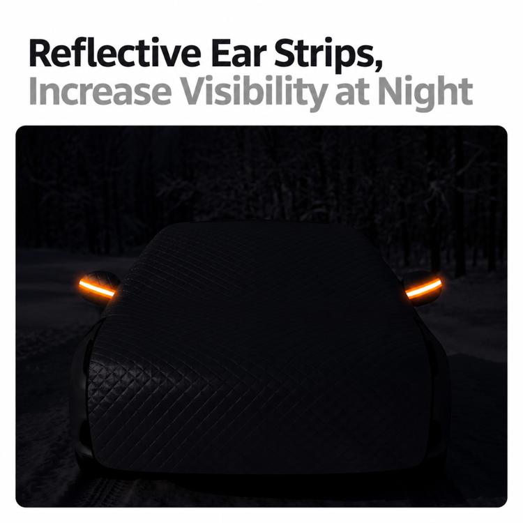 Extended Hood Snow Cover Front Half Cover Car Windshield Snow Shield with 6 Straps