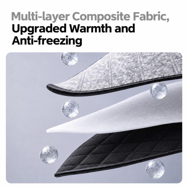 Extended Hood Snow Cover Front Half Cover Car Windshield Snow Shield with 6 Straps