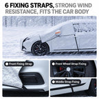 Extended Hood Snow Cover Front Half Cover Car Windshield Snow Shield with 6 Straps
