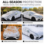 CT-XD990 Full Cover Car Snow Shield Windshield Cover with 6 Straps & PEVA Aluminized Film