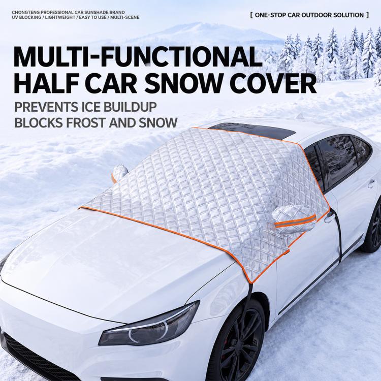 CT-XD961 Aluminized Film Half Cover Car Snow Shield with 4 Straps