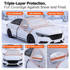 CT-XD961 Aluminized Film Half Cover Car Snow Shield with 4 Straps