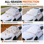 CT-XD961 Aluminized Film Half Cover Car Snow Shield with 4 Straps