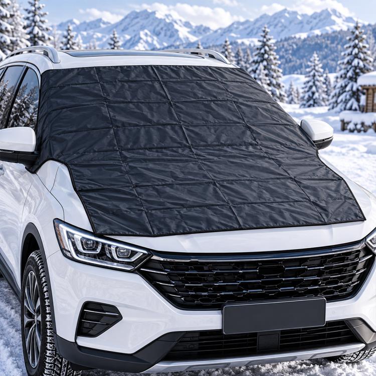 210T Silver Coated Fabric Magnetic Car Snow Shield Windshield Cover