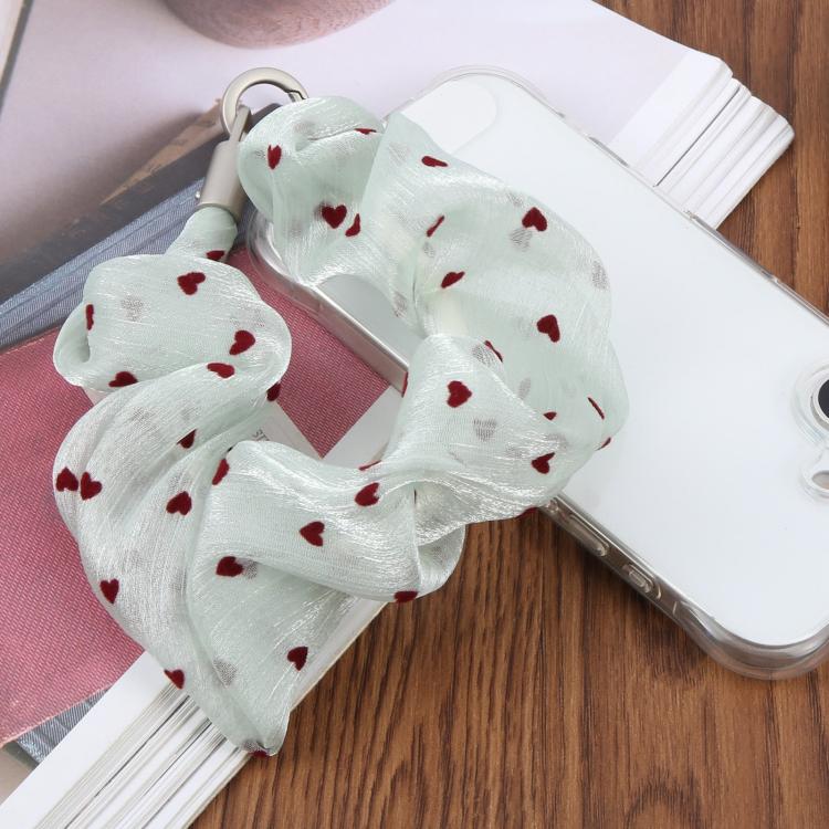 Love Silk Scarf Short Chain Phone Wrist Strap with Tether Pad — view 7