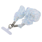 Spot Pattern Silk Scarf Short Chain Phone Wrist Strap with Tether Pad