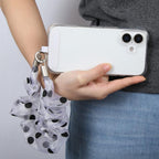 Spot Pattern Silk Scarf Short Chain Phone Wrist Strap with Tether Pad — view 11