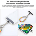 Metal Buckle Short Elastic Phone Charm Wrist Strap with Tether Pad — Light Pastel