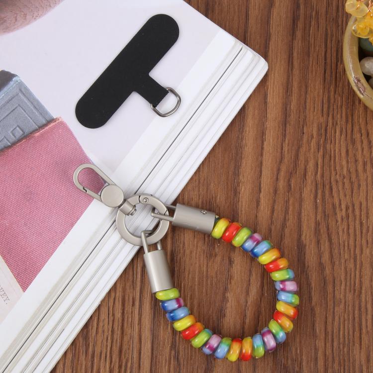 Metal Buckle Short Elastic Phone Charm Wrist Strap with Tether Pad — view 12