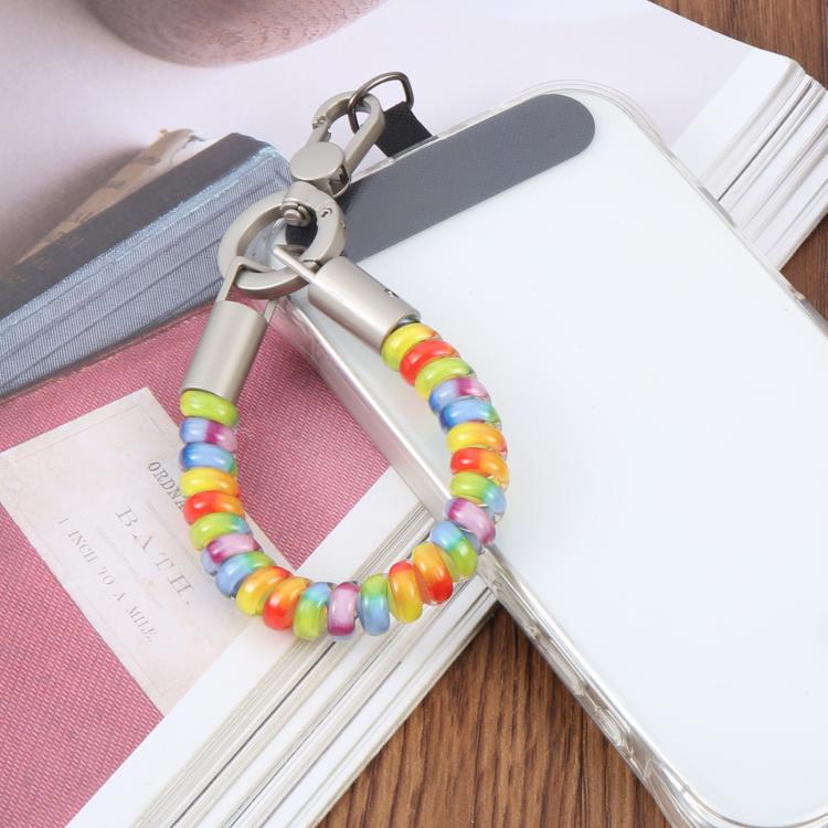 Metal Buckle Short Elastic Phone Charm Wrist Strap with Tether Pad — view 13