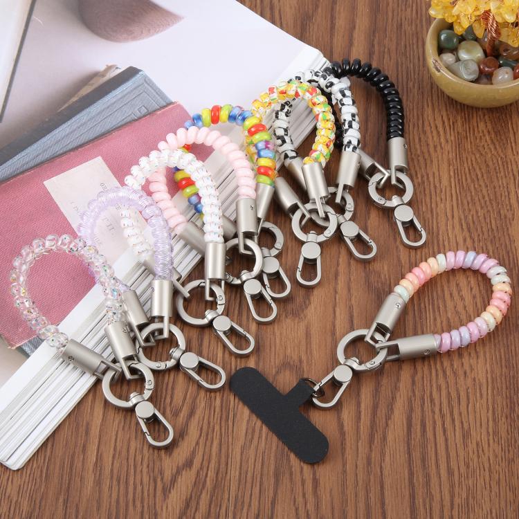 Metal Buckle Short Elastic Phone Charm Wrist Strap with Tether Pad — view 14