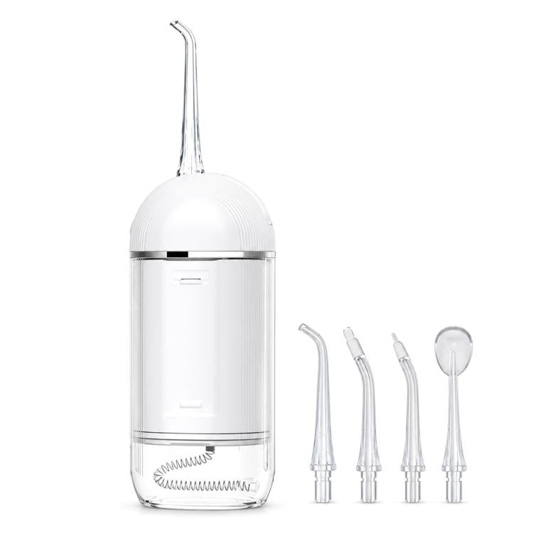 Portable Piston Pump Electric Dental Flosser with 4 Nozzles, 300ml Water Tank — Green