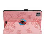 Butterfly Cat Embossed Rotation Vegan Leather Smart Tablet Case