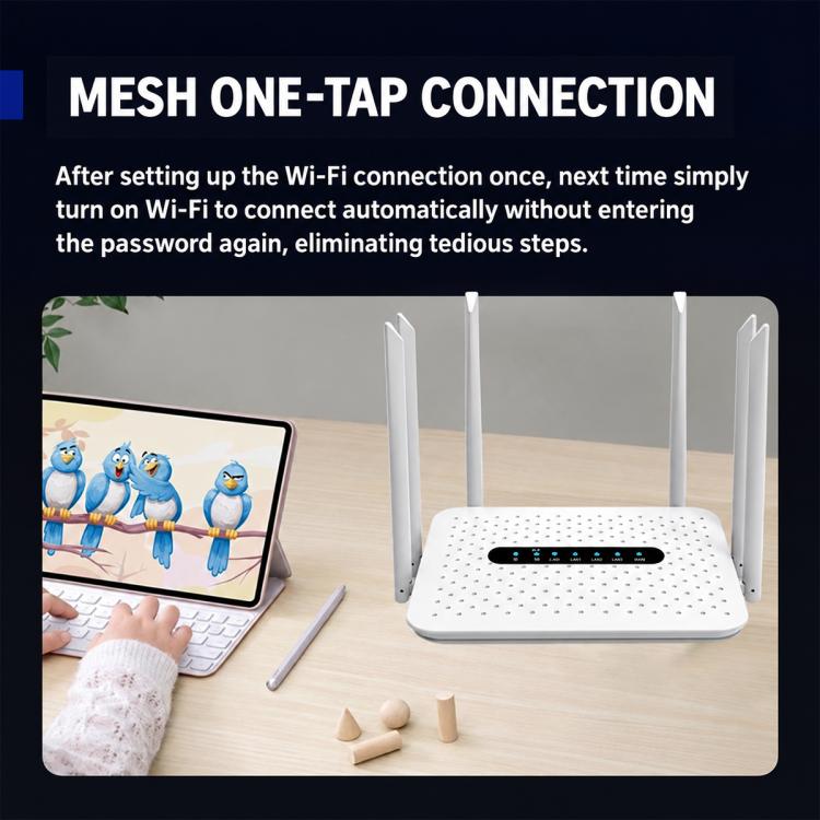 6 Antennas 1800Mbps Gigabit High-Speed WiFi 6 Wireless Router