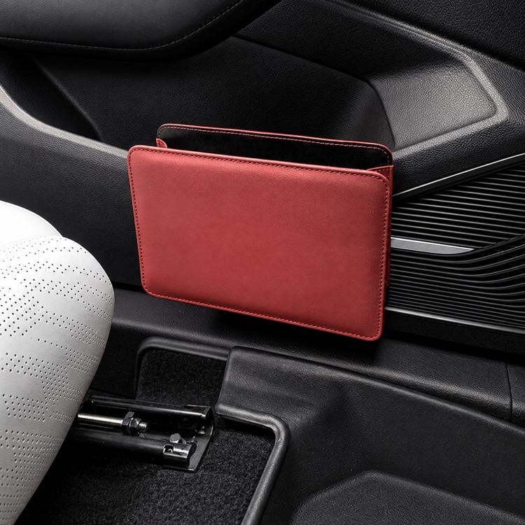 Car Trash Can Multifunctional Vegan Leather Storage Box — Black