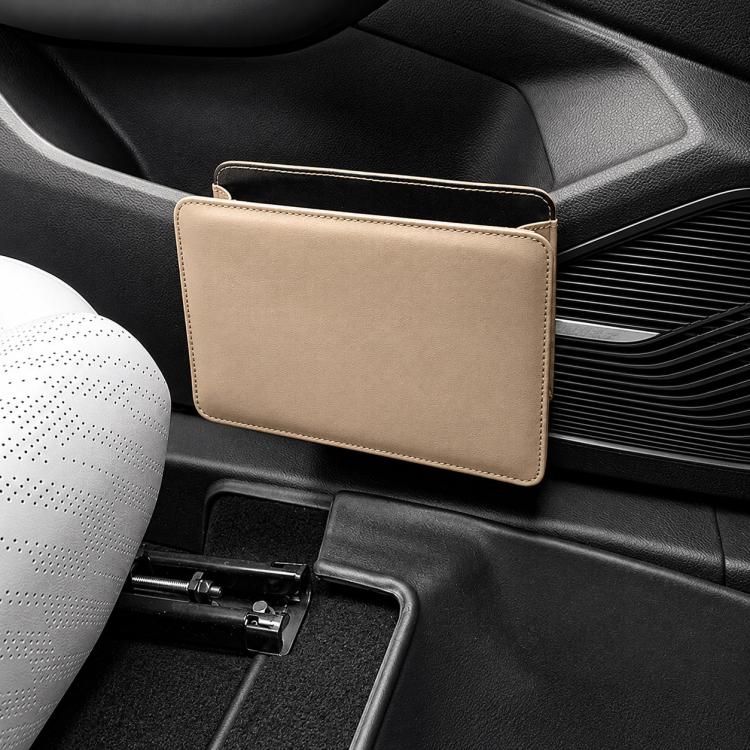 Car Trash Can Multifunctional Vegan Leather Storage Box — Saddle Brown