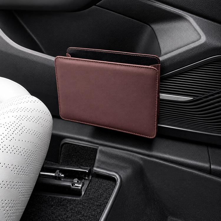 Car Trash Can Multifunctional Vegan Leather Storage Box — Beige