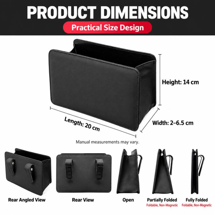 Car Trash Can Multifunctional Vegan Leather Storage Box — view 9