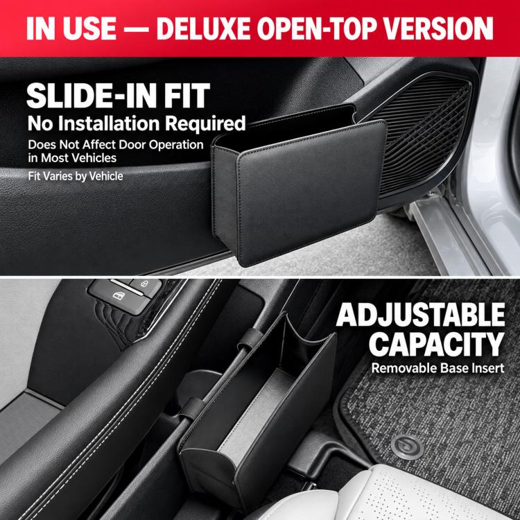 Car Trash Can Multifunctional Vegan Leather Storage Box — view 10