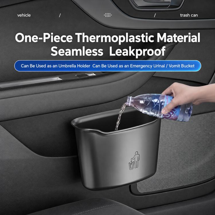 Car Trash Can Door Mounted Storage Bin — with Phone Holder