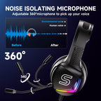 Soulbytes S350 3.5mm 4 Pin USB Wired RGB Gaming Headset with Microphone — view 3