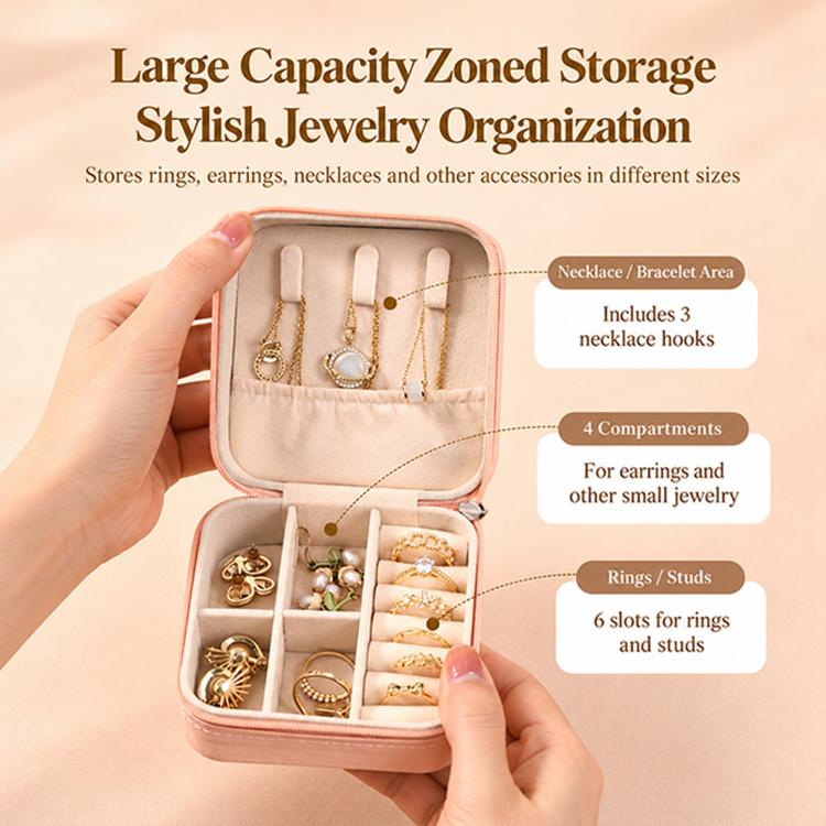 Portable Zippered Jewelry Storage Box — view 28