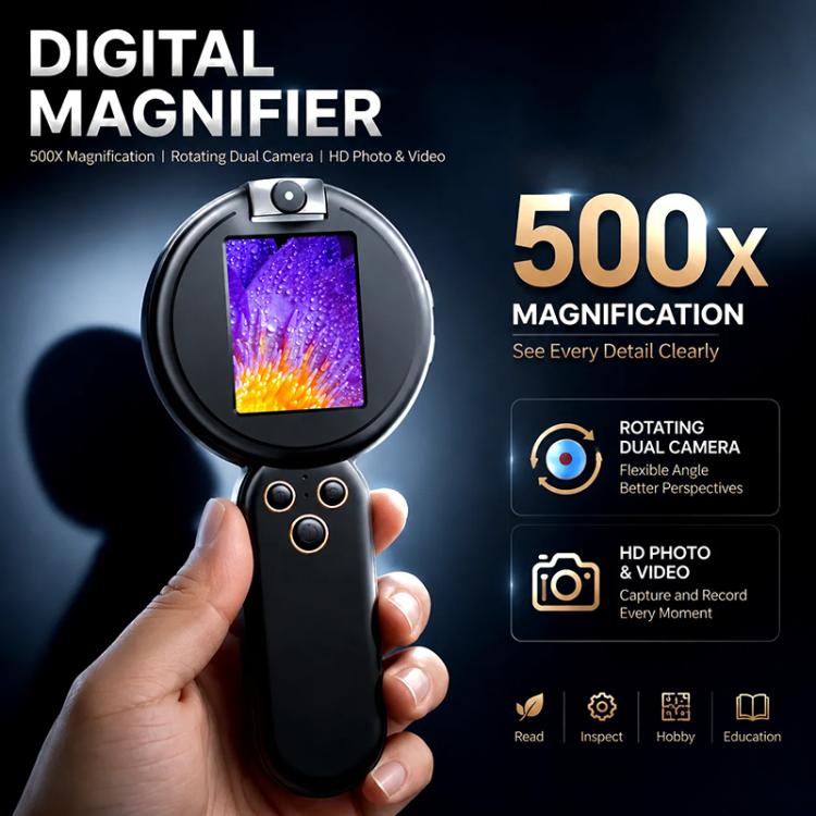 K01 HD Dual-Lens Handheld 500X Digital Microscope — view 5