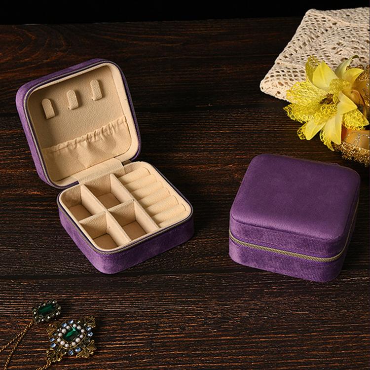 Portable Zippered Velvet Jewelry Storage Box — view 25