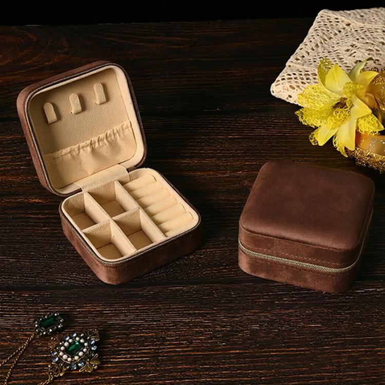 Portable Zippered Velvet Jewelry Storage Box — view 26