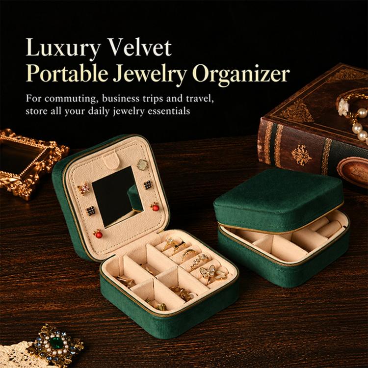 Portable Zippered Velvet Jewelry Storage Box — view 27