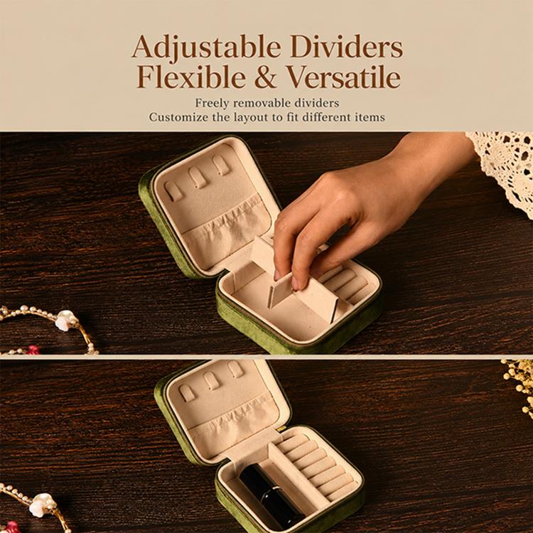 Portable Zippered Velvet Jewelry Storage Box — view 30