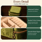 Portable Zippered Velvet Jewelry Storage Box — view 35