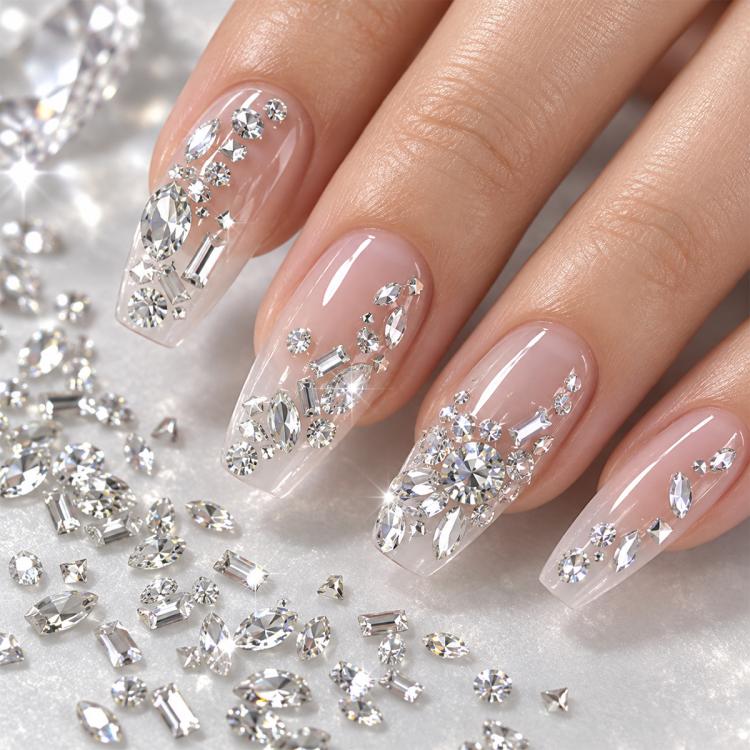 1440 PCS / Set Mini Flat Bottom Sparkling Diamond Nail Jewelry Set
